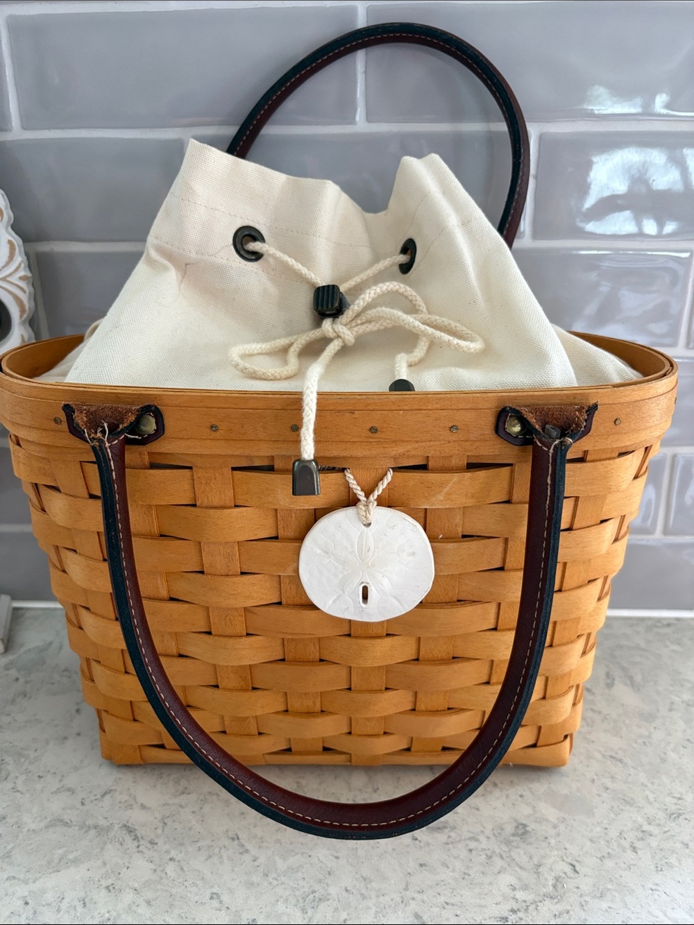 2001 Longaberger Medium Good Ol’Summertime Boardwalk Basket - Picture 2 of 16
